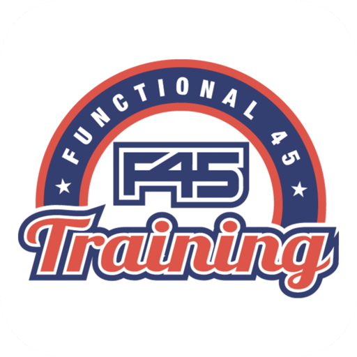 Functional 45 Training logo with bold F45 text and red blue arch design
