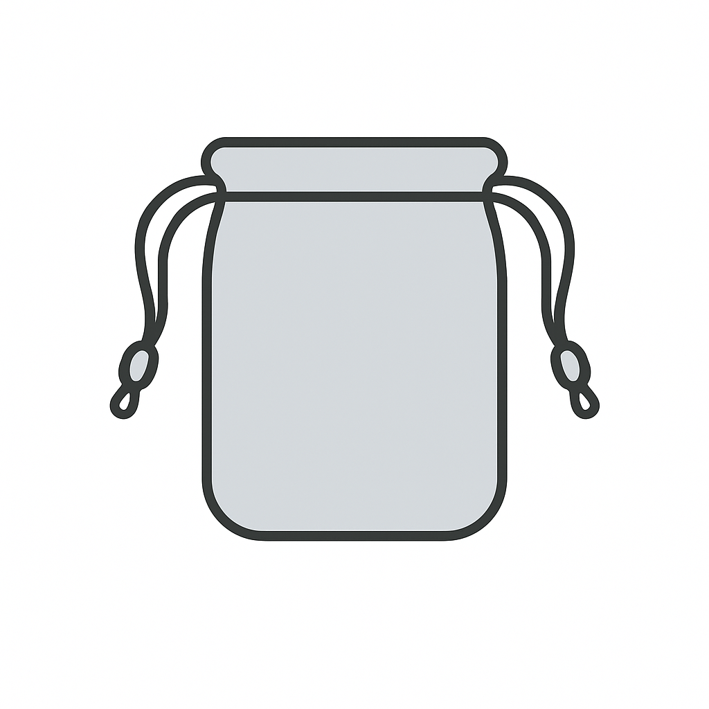 Simple drawstring pouch case for sunglasses on white background